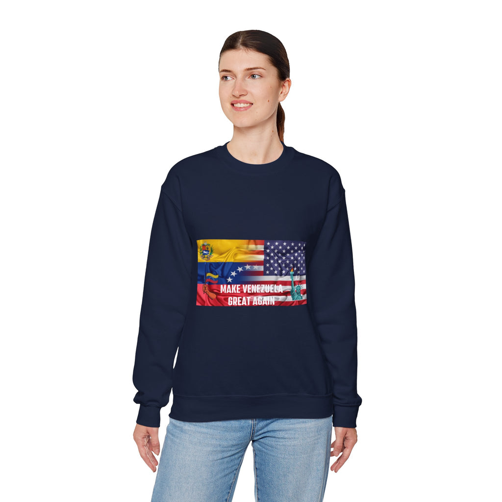 Venezuelan Pride Sweatshirt - Make Venezuela Great Again, Unisex Crewneck, Warm Casual Wear, Gift for Holidays, Comfortable & Stylish
