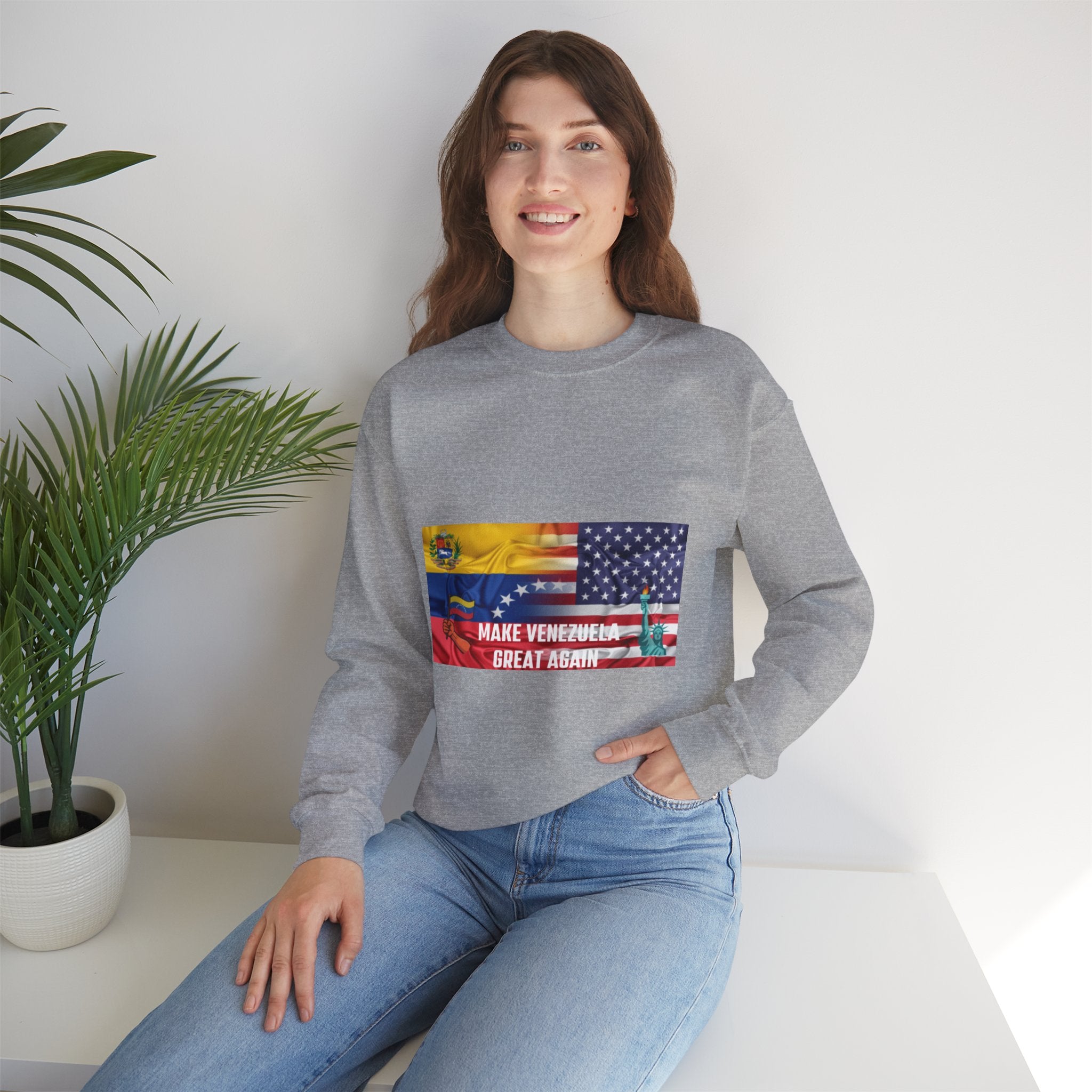 Venezuelan Pride Sweatshirt - Make Venezuela Great Again, Unisex Crewneck, Warm Casual Wear, Gift for Holidays, Comfortable & Stylish