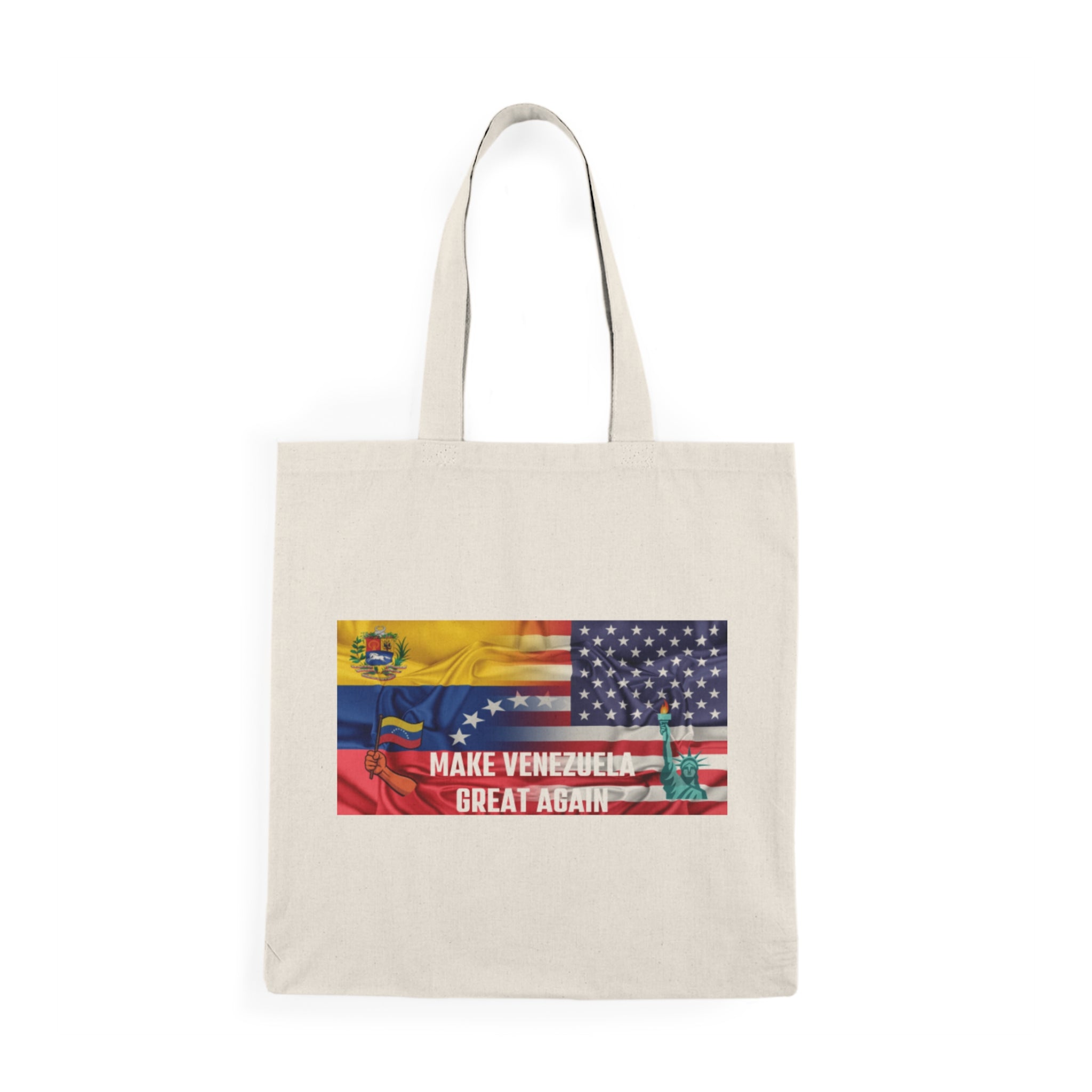 Patriotic Canvas Tote Bag, Eco-Friendly Shopping Bag, Gift for Activists, Travel Bag, Make Venezuela Great Again